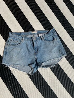 Levi's Light Blue Distressed Denim Cutoff Shorts